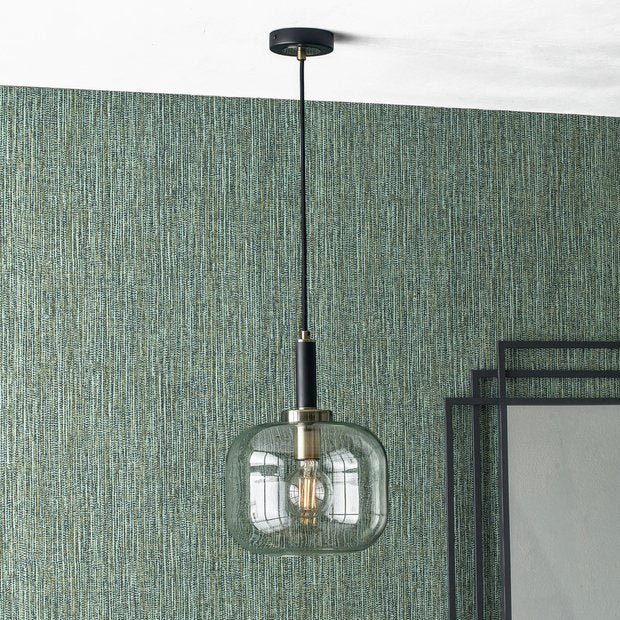 Pacific Florence glass pendant light in black, imported from the UK