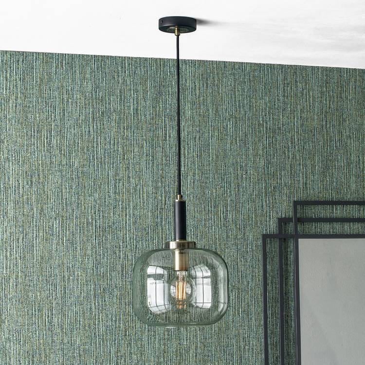 Pacific Florence glass pendant light in black, imported from the UK