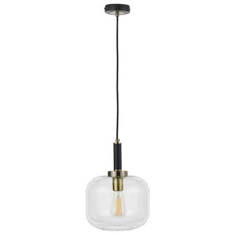 Pacific Florence glass pendant light in black, imported from the UK