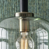 Pacific Florence glass pendant light in black, imported from the UK