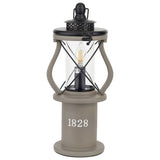 Pacific Gibson lantern table lamp in grey, imported from the UK