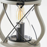 Pacific Gibson lantern table lamp in grey, imported from the UK