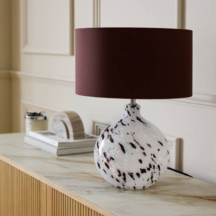 Habitat Confetti glass table lamp grey brown, UK version