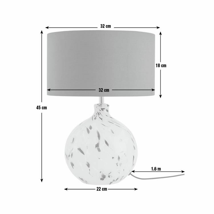 Habitat Confetti glass table lamp grey brown, UK version