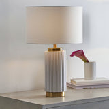 Pacific ceramic table lamp with ridged design - UK version