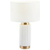 Pacific ceramic table lamp with ridged design - UK version
