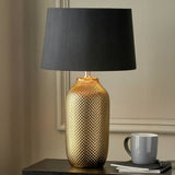 Argos Pacific Nova Ceramic Textured Table Lamp Gold & Black 50cm- Buy online at McGrocer
