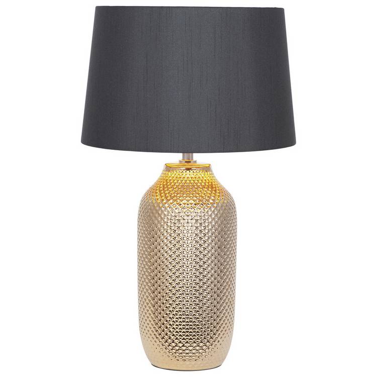 Pacific Nova table lamp gold and black ceramic textured - British product