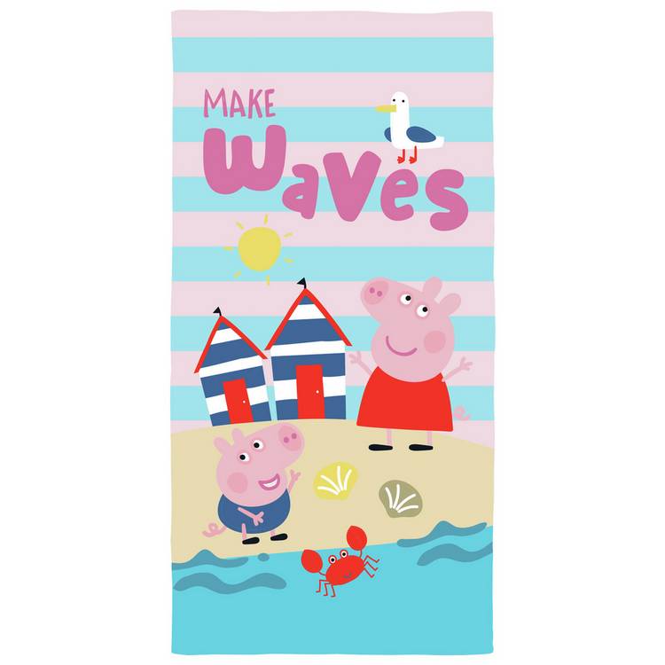 Peppa Pig children's beach towel pink and blue (British brand)