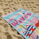 Peppa Pig children's beach towel pink and blue (British brand)