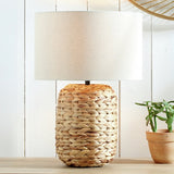 Pacific Zadi plaited woven tall table lamp natural, UK version