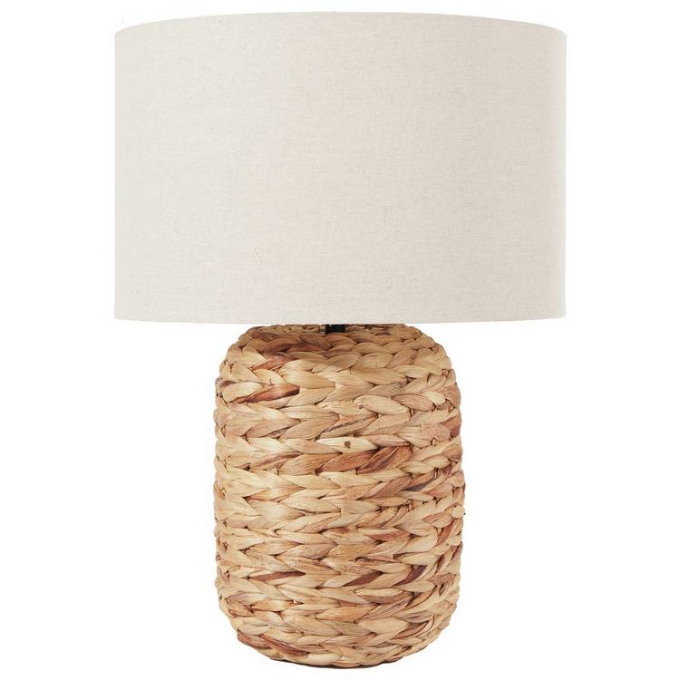 Pacific Zadi plaited woven tall table lamp natural, UK version