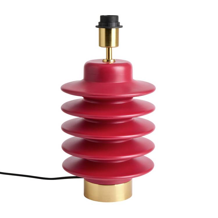 Habitat red mango wood lamp base 20.5cm, imported from the UK