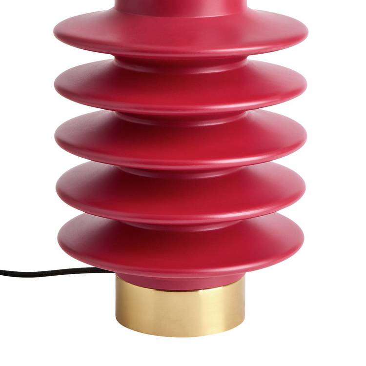 Habitat red mango wood lamp base 20.5cm, imported from the UK