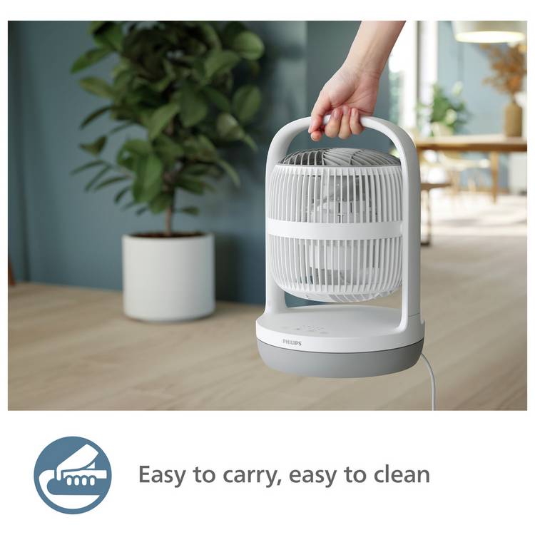 Philips 2000 Series white grey 8 inch desk fan (British brand)