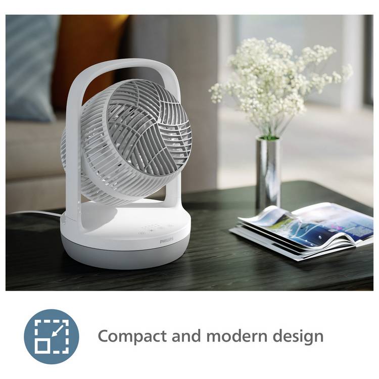Philips 2000 Series white grey 8 inch desk fan (British brand)