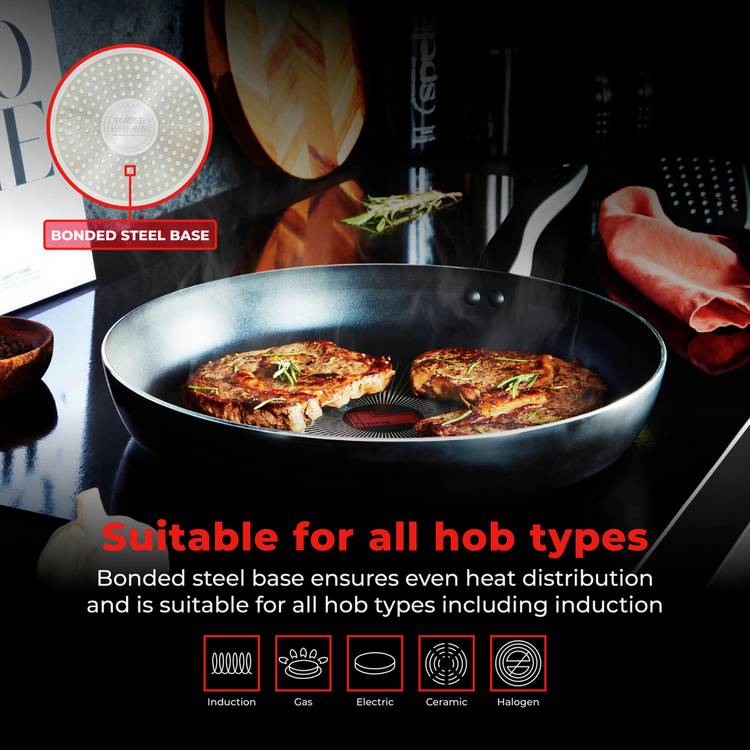 Tower SmartStart Gourmet 5 piece aluminium pan set black - British product