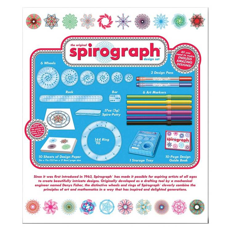 Spirograph Design Set with precision wheels and Spiro-putty, UK version