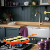 Habitat cast iron griddle pan 23cm orange, UK version