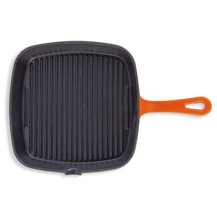 Habitat cast iron griddle pan 23cm orange, UK version