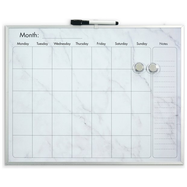 Cathedral marble effect magnetic calendar board 40.5x51cm (British brand)