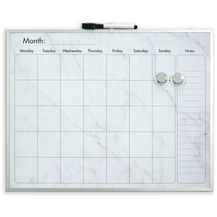 Cathedral marble effect magnetic calendar board 40.5x51cm (British brand)