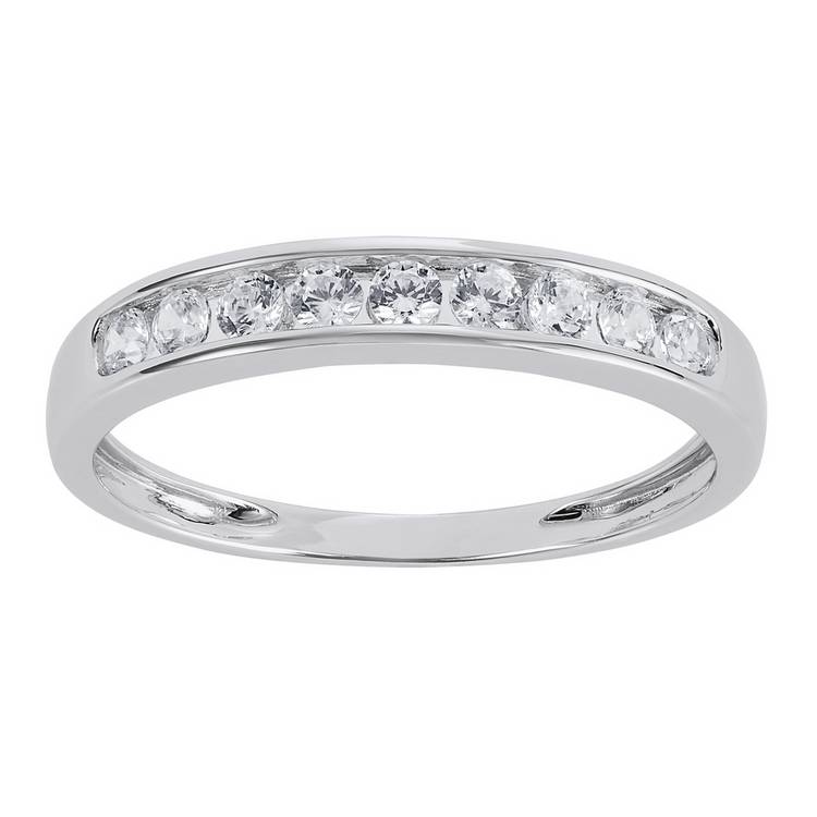 Revere white gold cubic zirconia eternity ring size H - British product