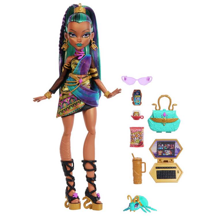 Monster High Nefera De Nile doll 32cm with pet scarab - British product