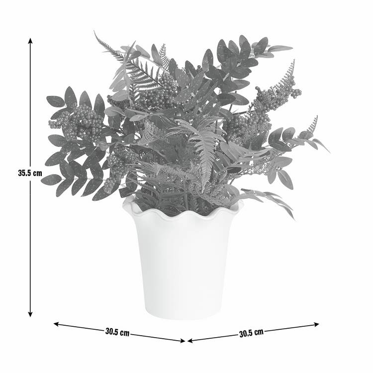 Argos Home artificial berry fern bouquet in ceramic pot (British brand)