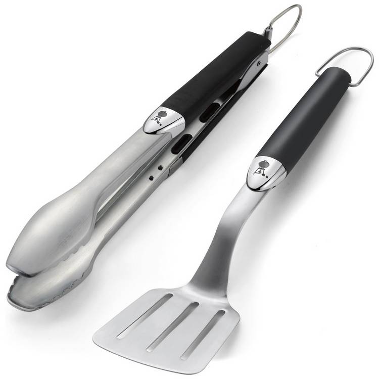 Weber premium tool set spatula and tongs, imported from the UK