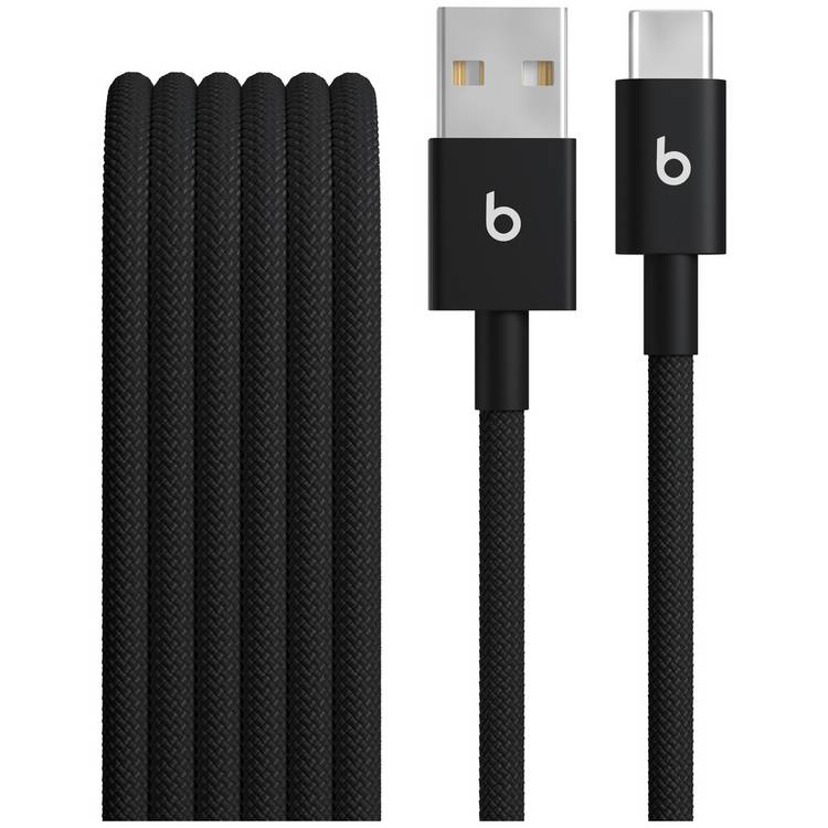 Beats 1.5m woven USB-C cable in Bolt Black, imported from the UK