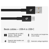 Beats 1.5m woven USB-C cable in Bolt Black, imported from the UK