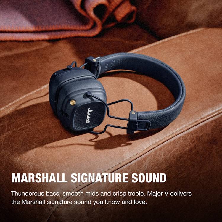 Marshall Major V on-ear wireless headphones Midnight Blue (British brand)