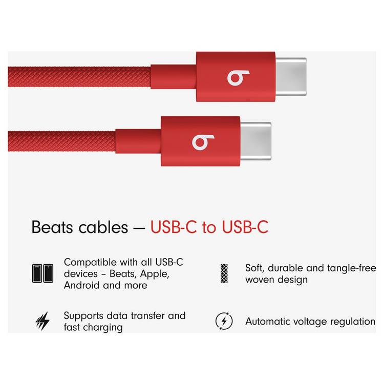 Beats 1.5m USB-C woven cable rapid red - British product