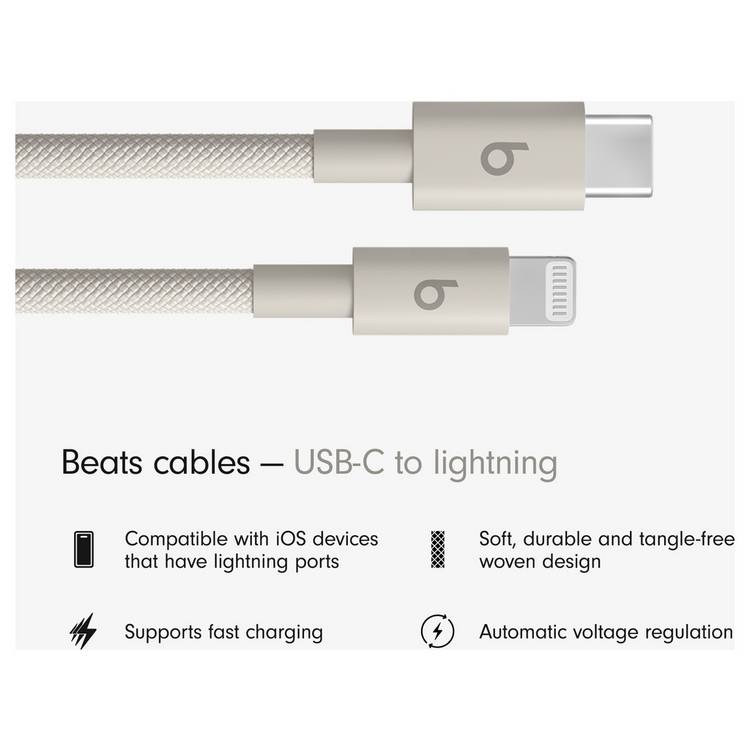 Beats woven USB-C to Lightning cable 1.5m Surge Stone British brand