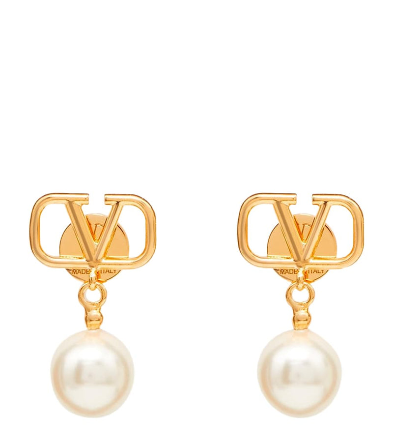 Valentino Garavani faux pearl VLogo earrings, imported from the UK
