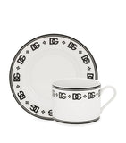 Dolce&Gabbana porcelain teacups and saucers with DG monogram, set of two - British product