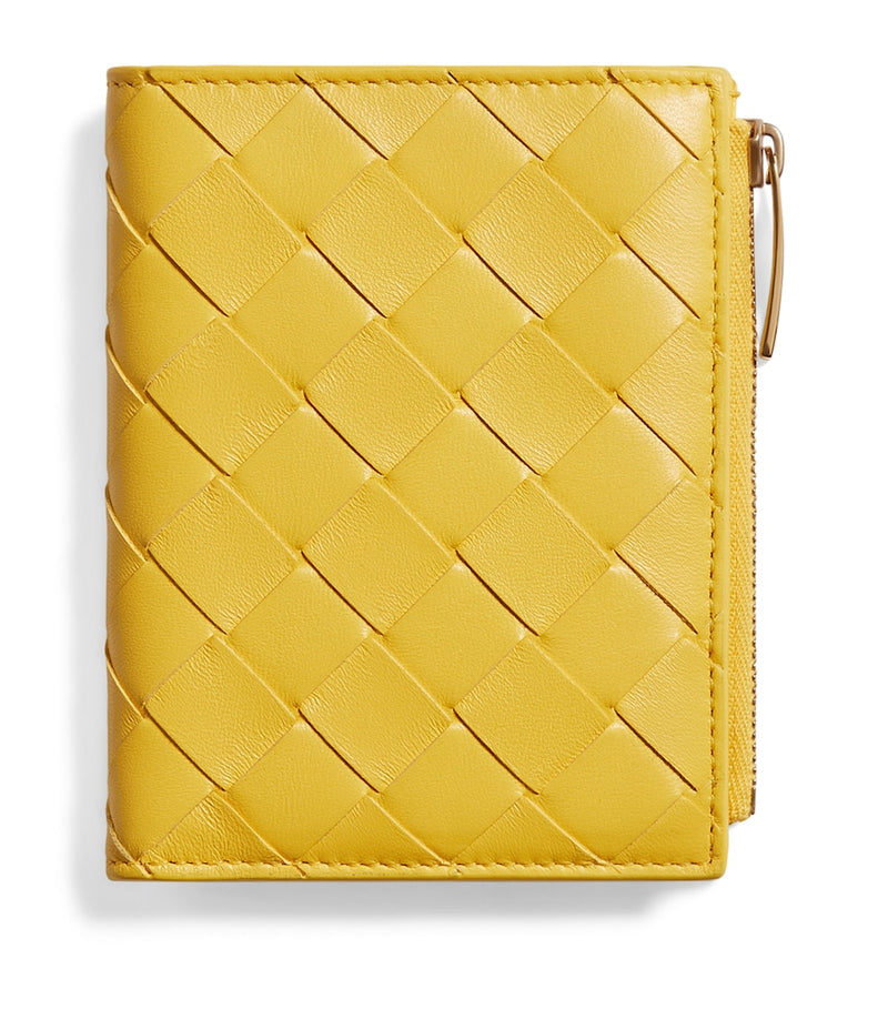 Bottega Veneta small Intrecciato bifold wallet in lambskin, imported from the UK