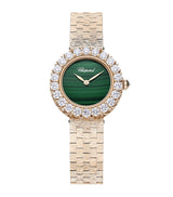 Harrods Chopard L'Heure du Diamant Rose Gold Diamond and Malachite Watch 26mm- Buy online at McGrocer
