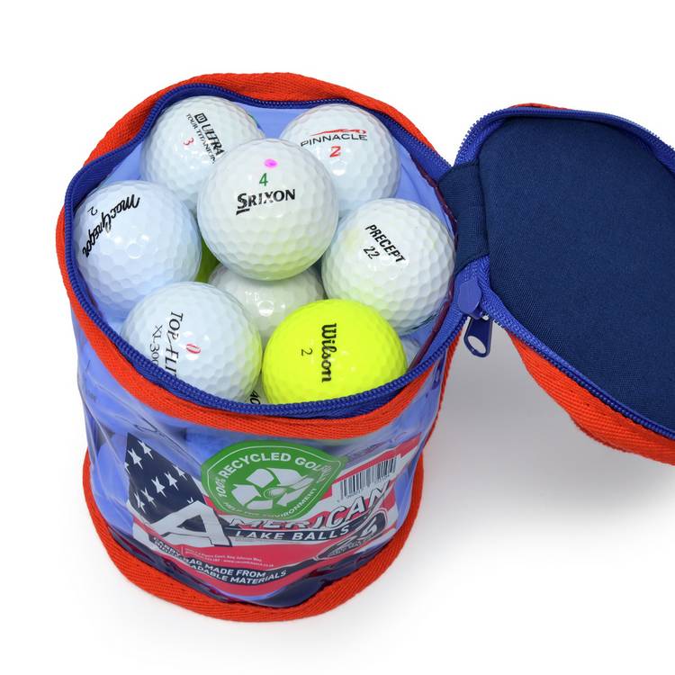 Recycled lake golf balls pack of 25, imported from the UK