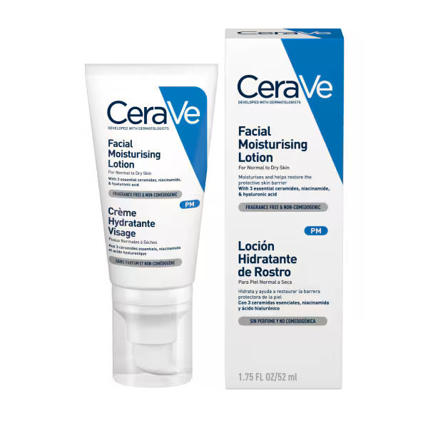 CeraVe PM Facial Moisturiser Normal to Dry Skin 52ml - British product
