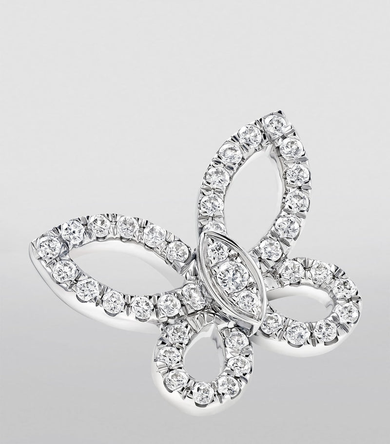 Graff butterfly diamond earrings 18kt white gold, imported from the UK