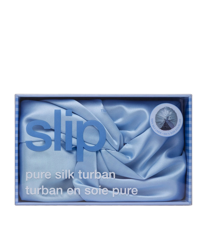 Slip mulberry silk head wrap adjustable 54-72cm - British product