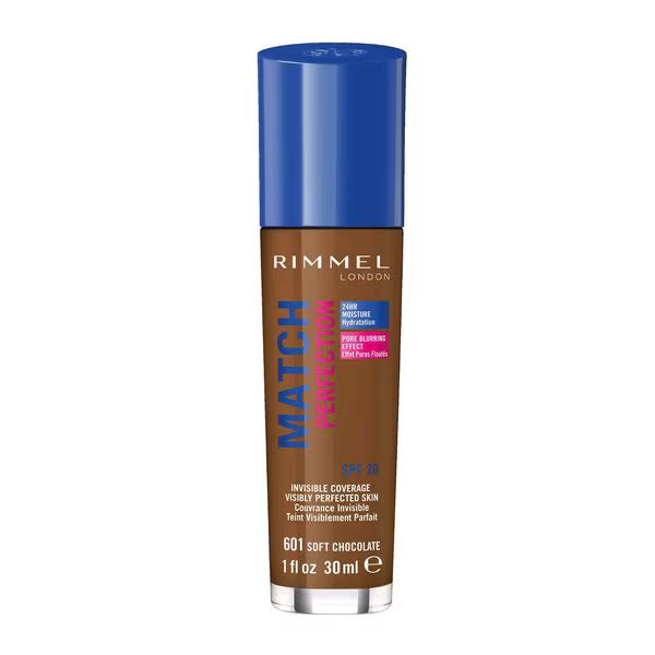 Rimmel Match Perfection Foundation Soft Chocolate, imported from the UK