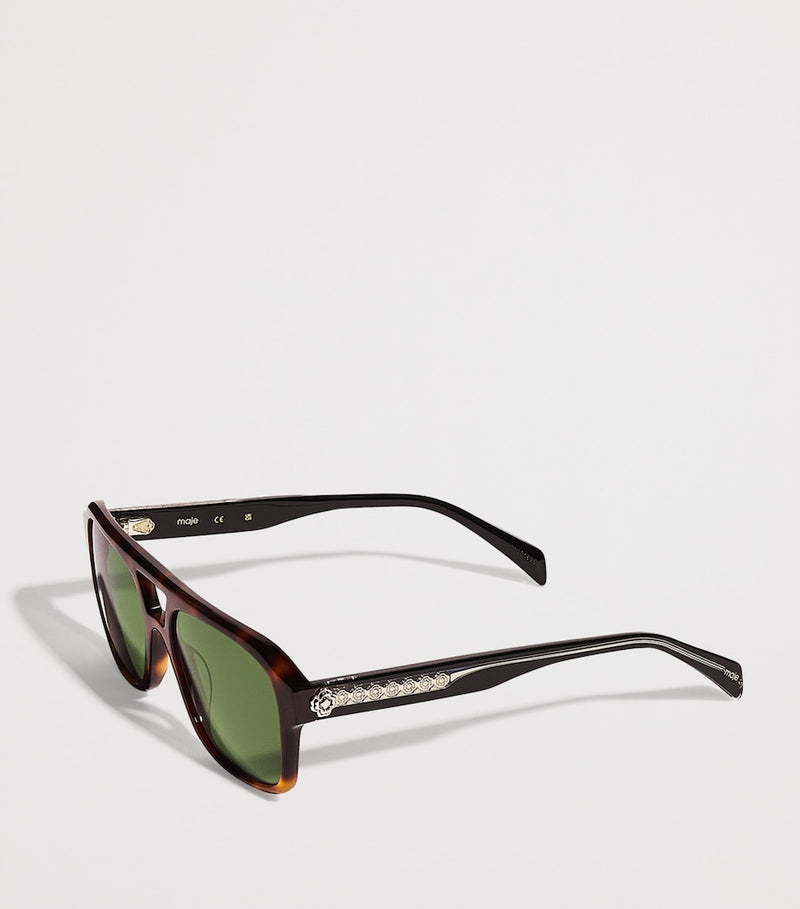 Maje acetate square aviator sunglasses, UK version