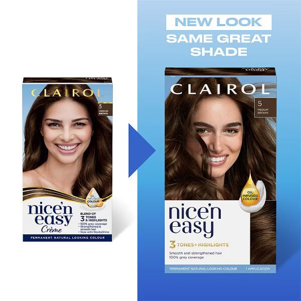 Clairol Nice'N Easy 6.5 Lightest Brown Permanent Hair Dye - British product