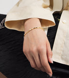 Suzanne Kalan medium block chain yellow gold diamond bracelet - British product