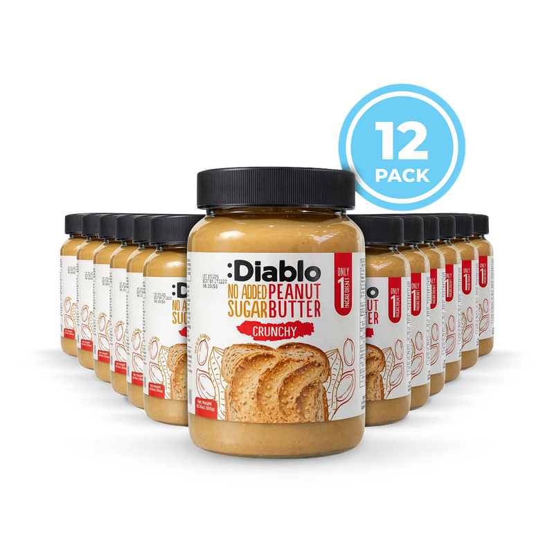 Diablo crunchy peanut butter no added sugar 350g (British brand)