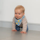 Ziggle Bandana Dribble Bib blue leopard print (British brand)