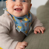 Ziggle Bandana Dribble Bib blue leopard print (British brand)